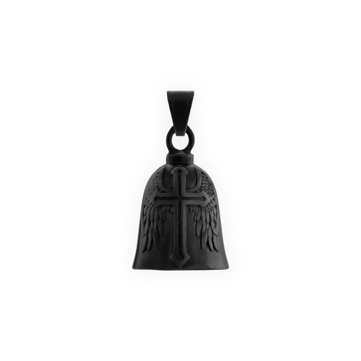 BLACK WINGED CROSS GUARDIAN BELL