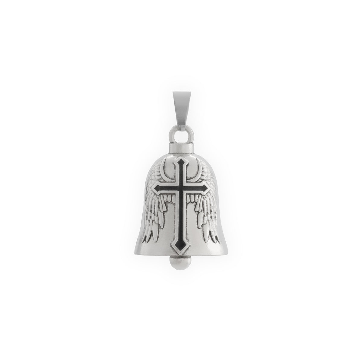 SILVER WINGED CROSS GUARDIAN BELL