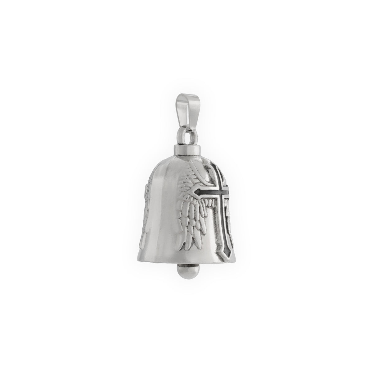 SILVER WINGED CROSS GUARDIAN BELL