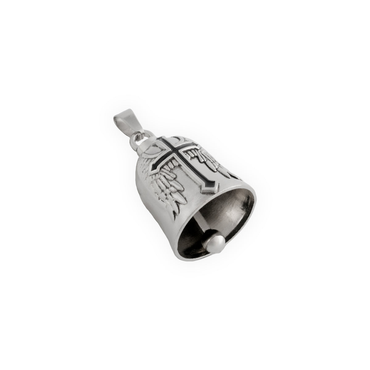 SILVER WINGED CROSS GUARDIAN BELL
