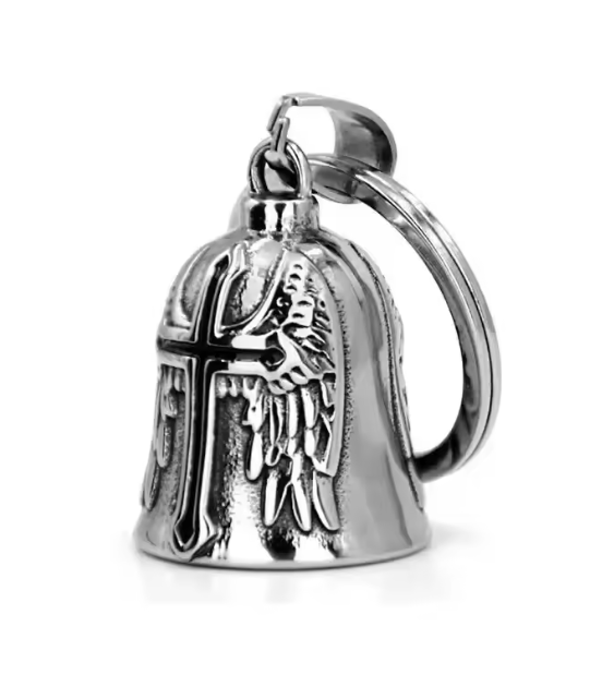 SILVER WINGED CROSS GUARDIAN BELL